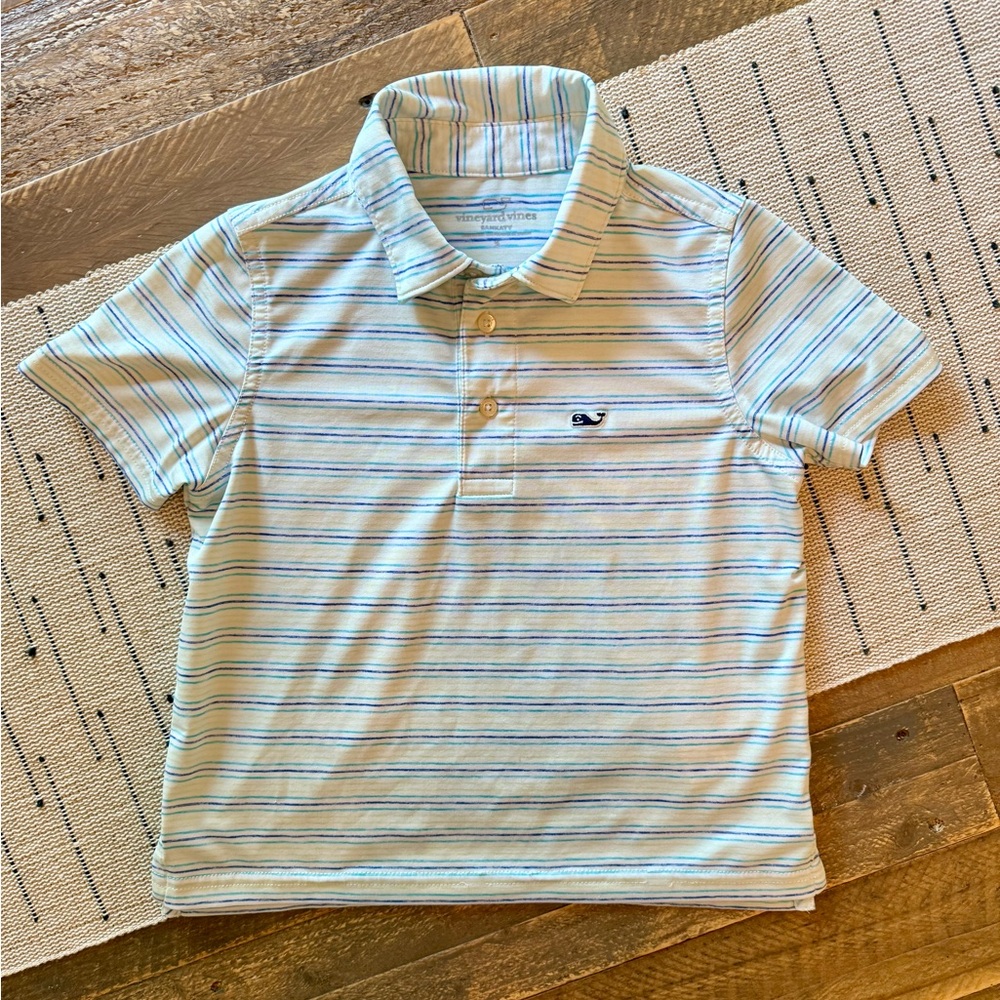 Vineyard Vines - Boy’s Striped Sankaty Polo Shirt - Size 5